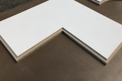 Tegular edge corner ceiling tiles