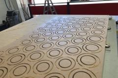 MDF cutouts required to pack down services in existing ceiling