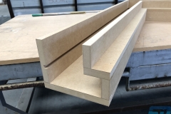 Custom MDF light trough with slot for integrated light diffuser