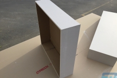 Plasterboard boxes to create ceiling feature