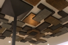 Various sized plasterboard boxes to create ceiling feature