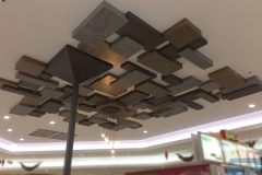 Various sized plasterboard boxes to create ceiling feature