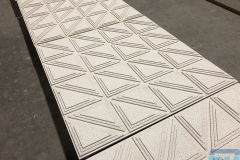 Patterned triple step ceiling tiles