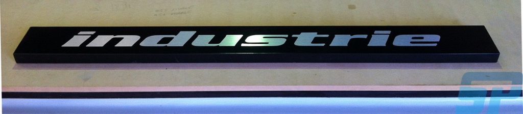 Diabond inlaid into black MDF