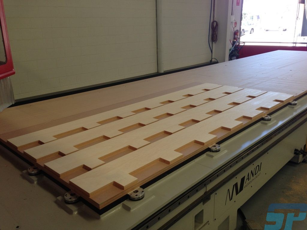 Plywood ceiling feature