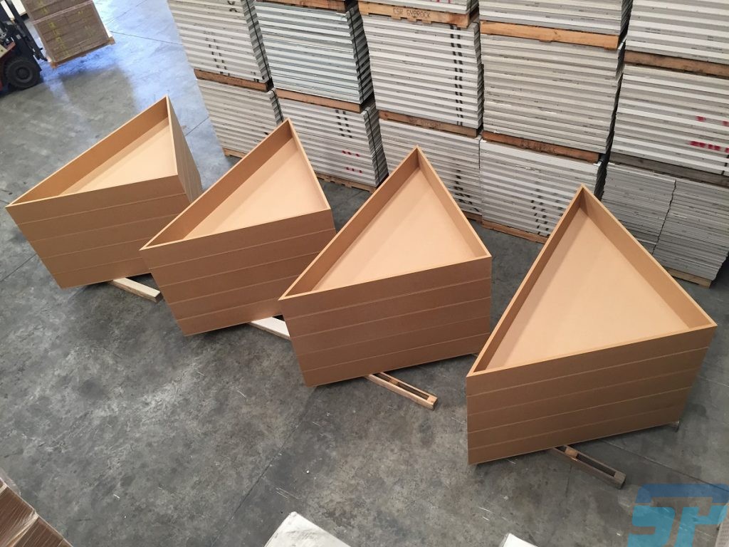 CNC machined MDF triangles - Scandinavian Profiles - Machining ...