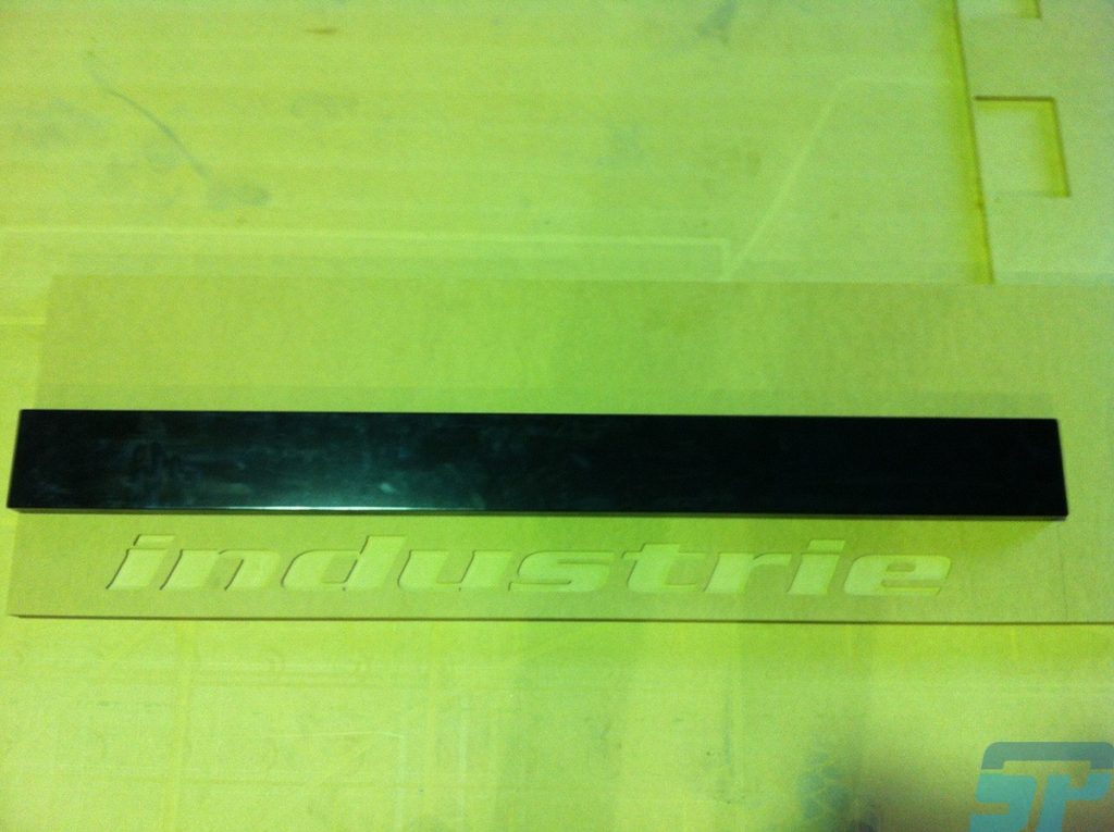 Diabond inlaid into black MDF