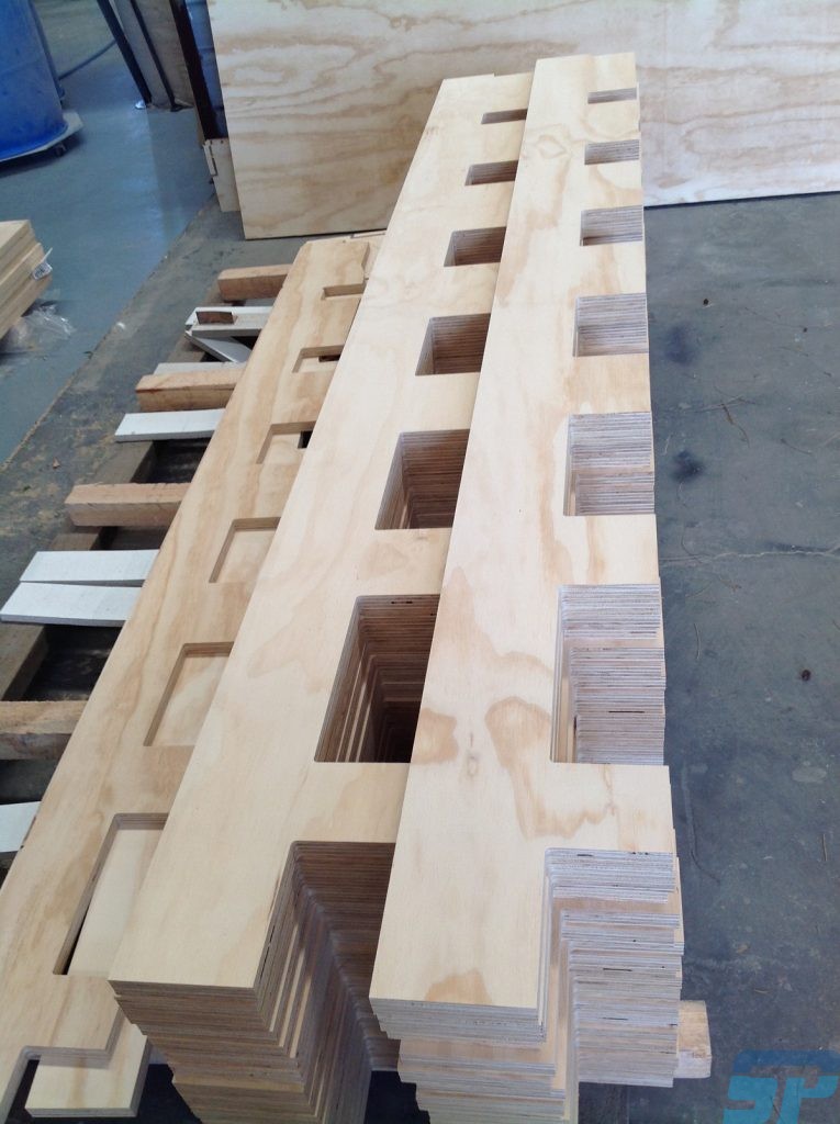 Plywood ceiling feature