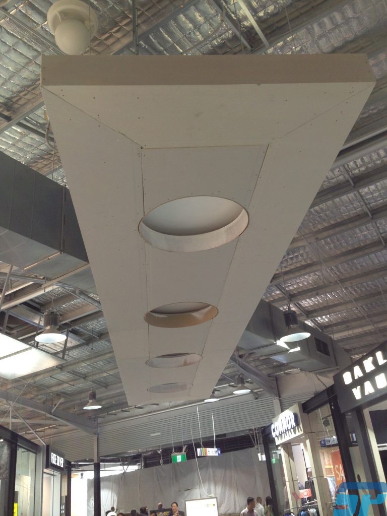 MDF light trough lined in plasterboard