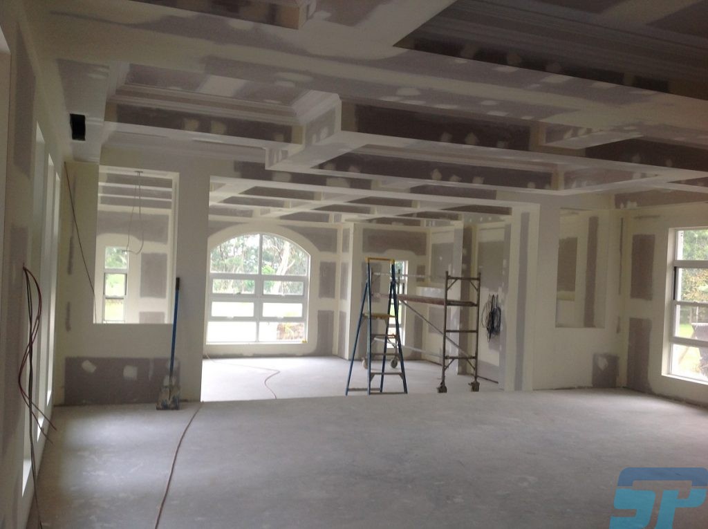 Prefinished plasterboard bulkheads