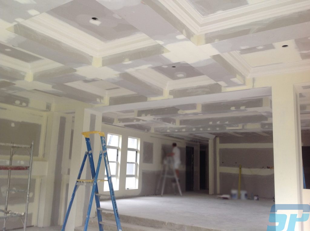 Prefinished plasterboard bulkheads