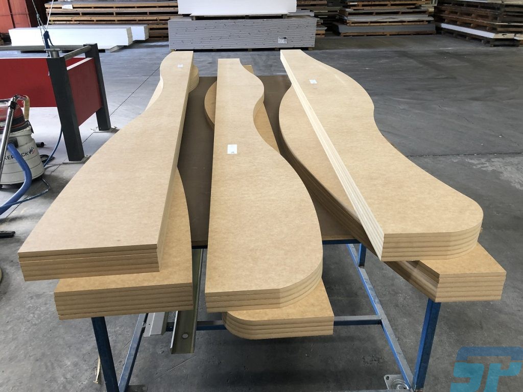 MDF frame plates for curved ceiling