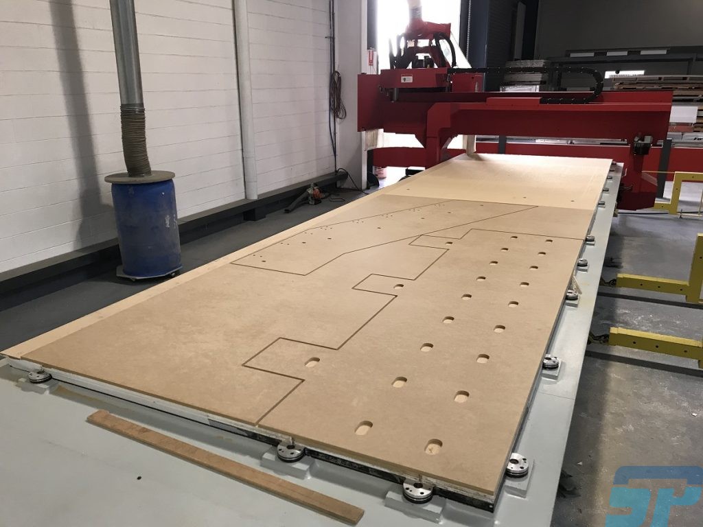 MDF templates for structural steel lift wells