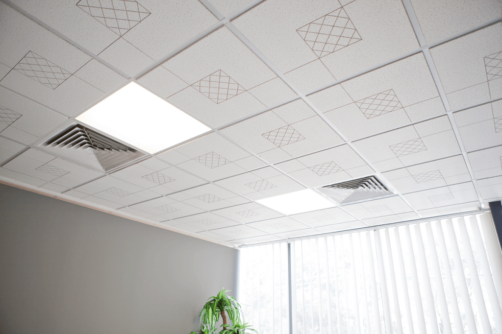 Patterned ceiling tiles