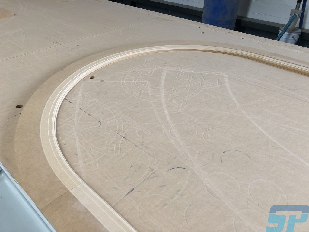 Machining of MDF to match skirting with radius curve and straight