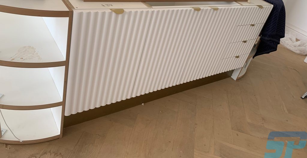 Ribbed MDF for kitchen cabinetry