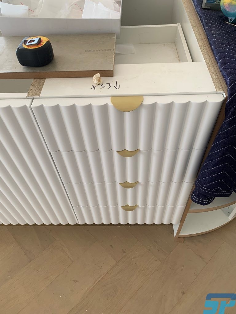 Ribbed MDF for kitchen cabinetry