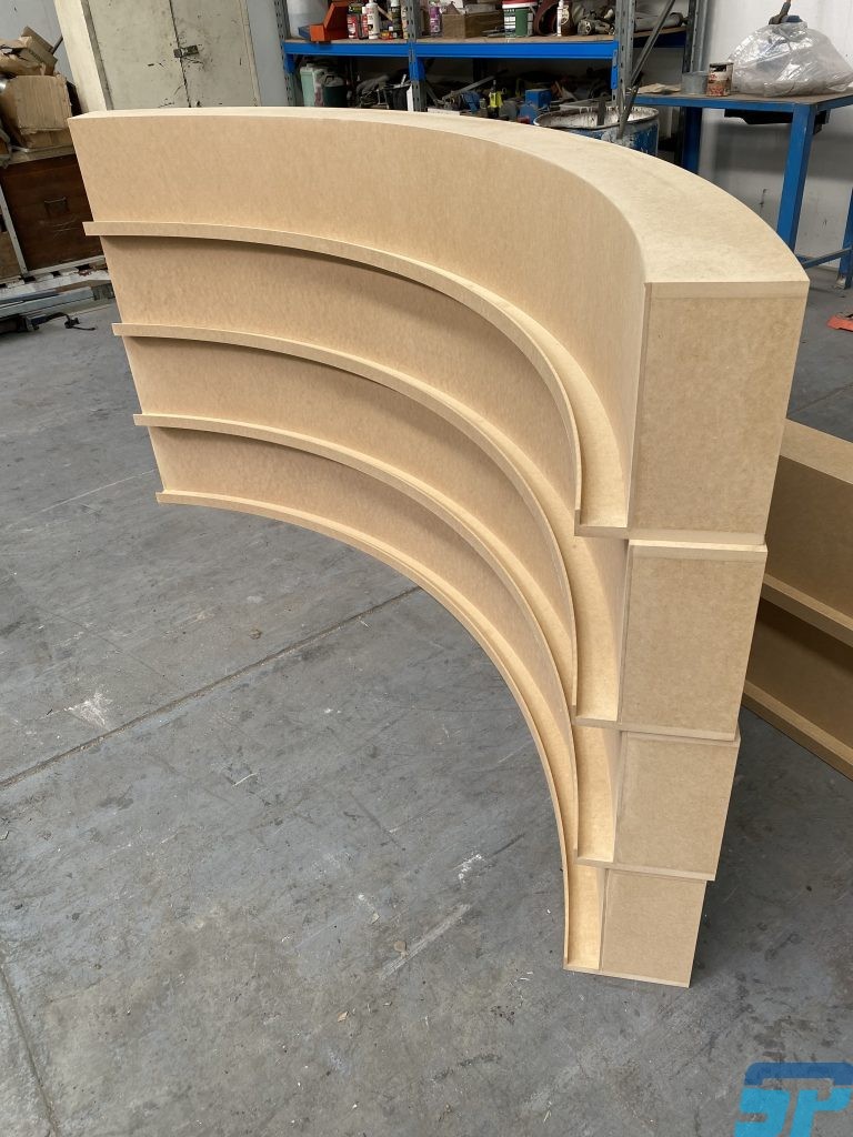 Curved MDF light trough