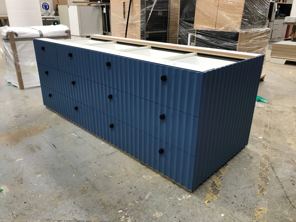 Fluted MDF panels used for island bench