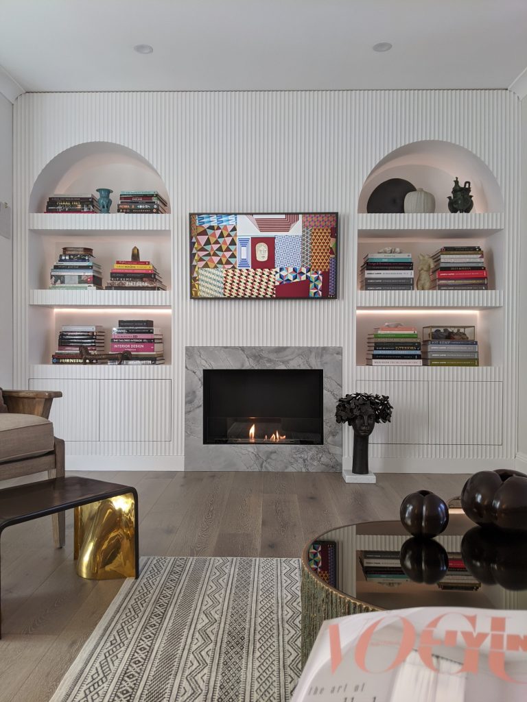 Fluted MDF feature wall